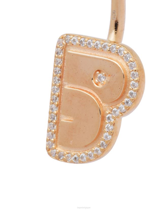 boucles d\oreilles à logo et perles de cristal A Bathing Ape femmes ZHX6N41126 or