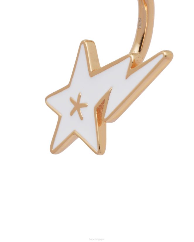 boucles d\oreilles à logo et perles de cristal A Bathing Ape femmes ZHX6N41126 or