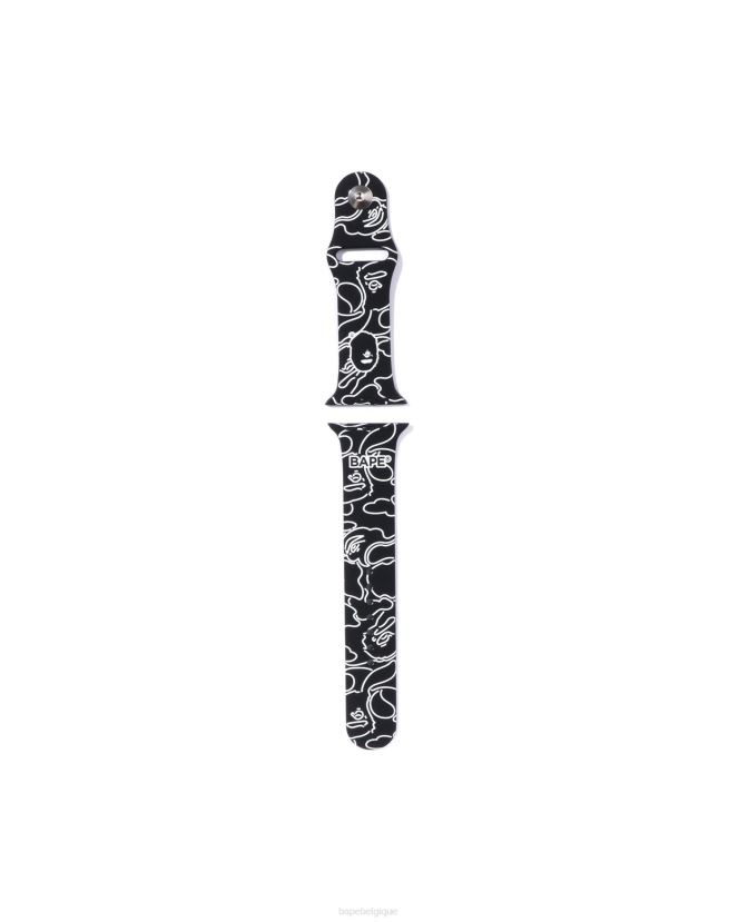 bracelet de montre camo néon A Bathing Ape Hommes ZHX6N4540 noir