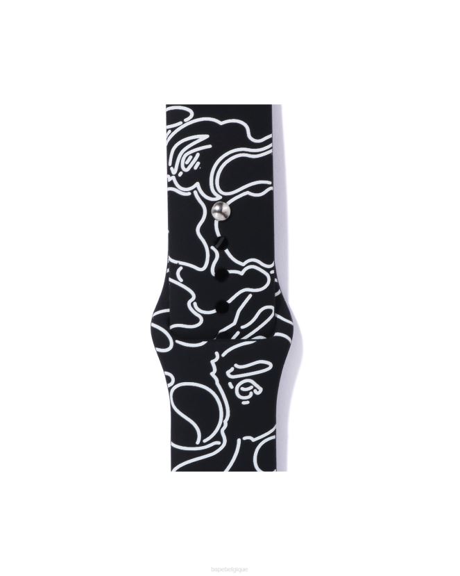 bracelet de montre camo néon A Bathing Ape Hommes ZHX6N4540 noir