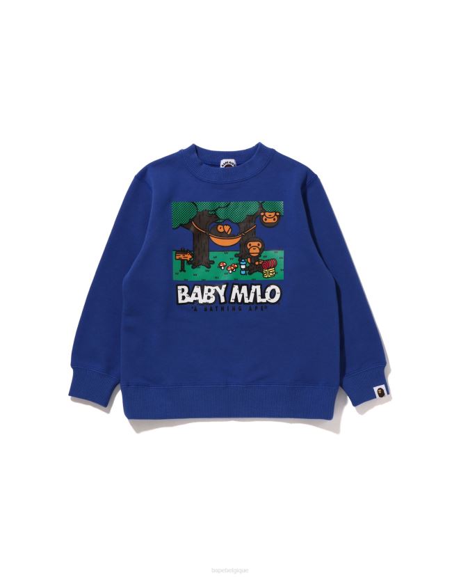 bébé milo camo hamac ras du cou A Bathing Ape enfants ZHX6N41352 bleu