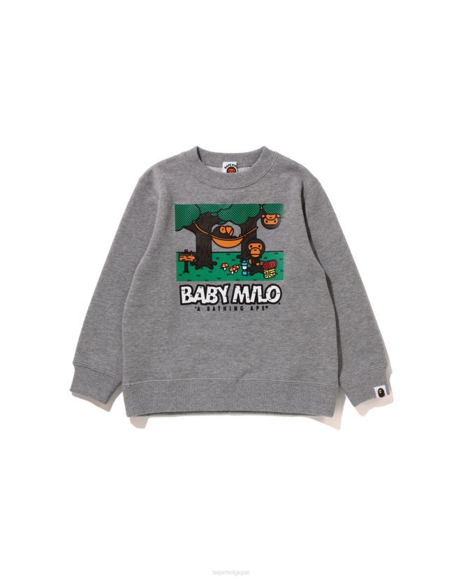 bébé milo camo hamac ras du cou A Bathing Ape enfants ZHX6N41353 gris