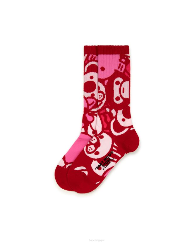 bébé milo chaussettes A Bathing Ape femmes ZHX6N41081 rose
