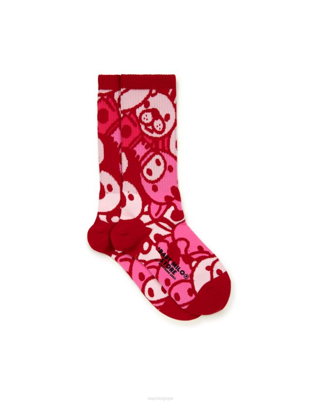 bébé milo chaussettes A Bathing Ape femmes ZHX6N41081 rose