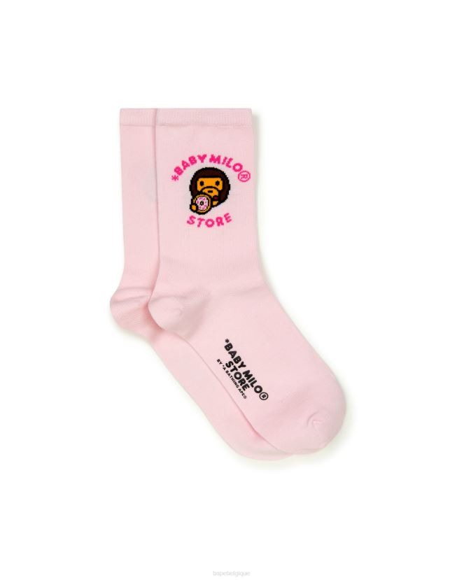 bébé milo chaussettes A Bathing Ape femmes ZHX6N41093 rose
