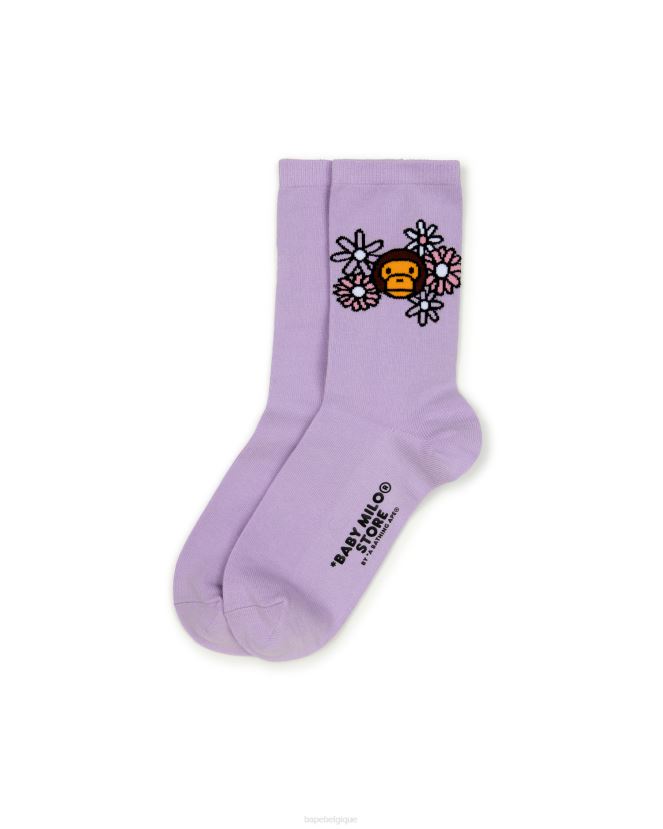 bébé milo chaussettes A Bathing Ape femmes ZHX6N41098 violet