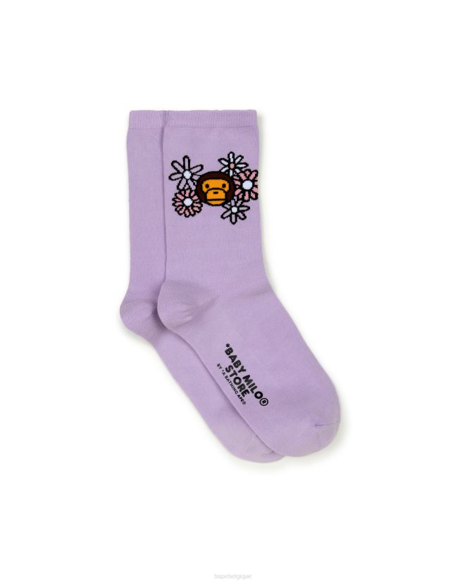 bébé milo chaussettes A Bathing Ape femmes ZHX6N41098 violet