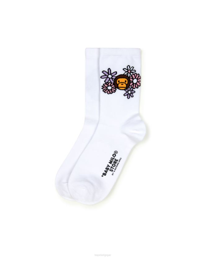 bébé milo chaussettes A Bathing Ape femmes ZHX6N41099 blanc