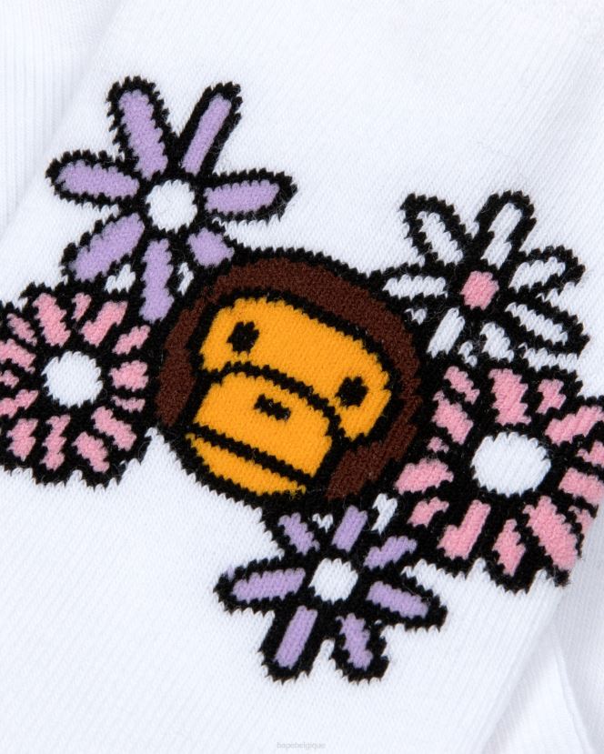 bébé milo chaussettes A Bathing Ape femmes ZHX6N41099 blanc
