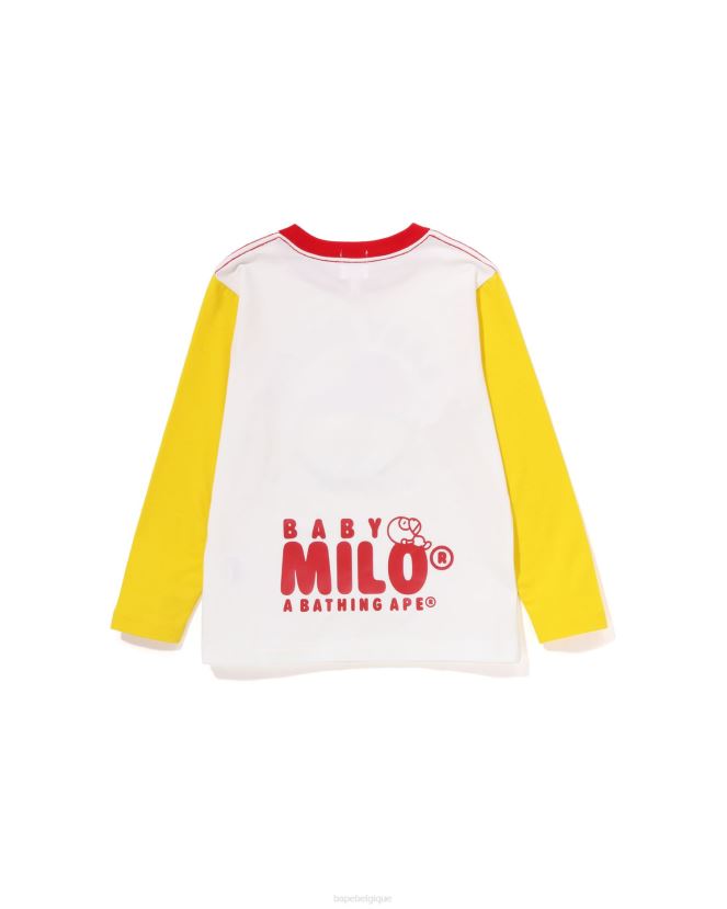 bébé milo dort sur le t-shirt nuage A Bathing Ape enfants ZHX6N41509 blanc