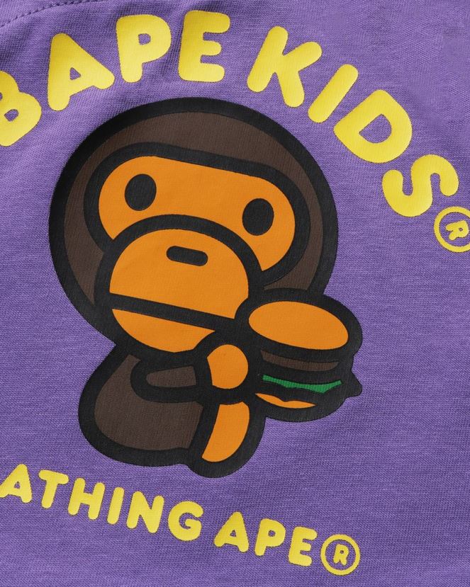 bébé milo junk food barboteuse superposée A Bathing Ape enfants ZHX6N41605 violet