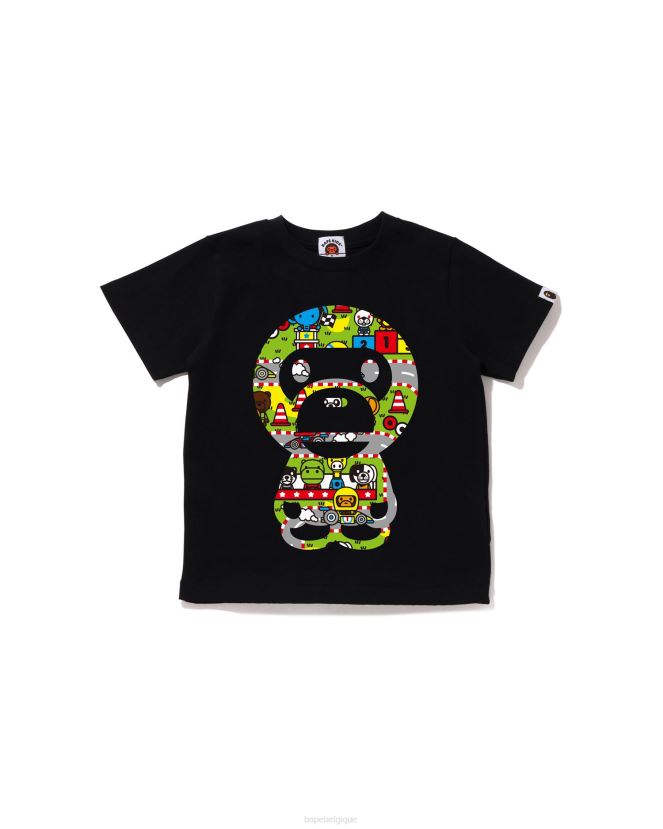 bébé milo racing gros t-shirt bébé milo A Bathing Ape enfants ZHX6N41549 noir