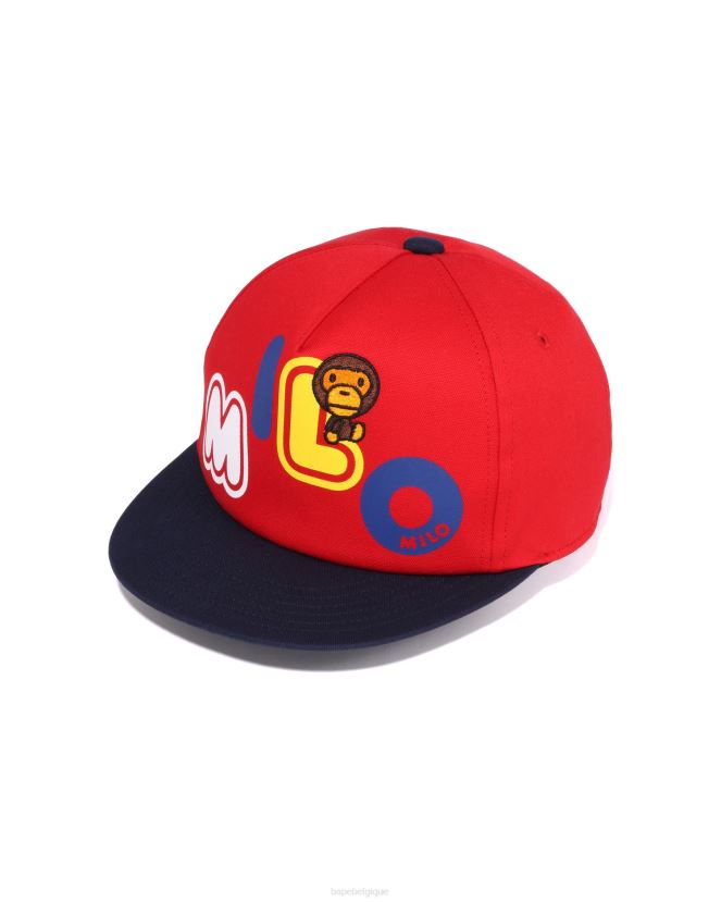 casquette de police bébé milo A Bathing Ape enfants ZHX6N41345 rouge vif