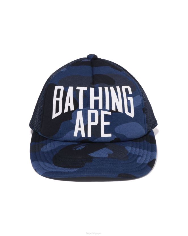 casquette en mesh logo nyc camo couleur A Bathing Ape Hommes ZHX6N4534 bleu marine