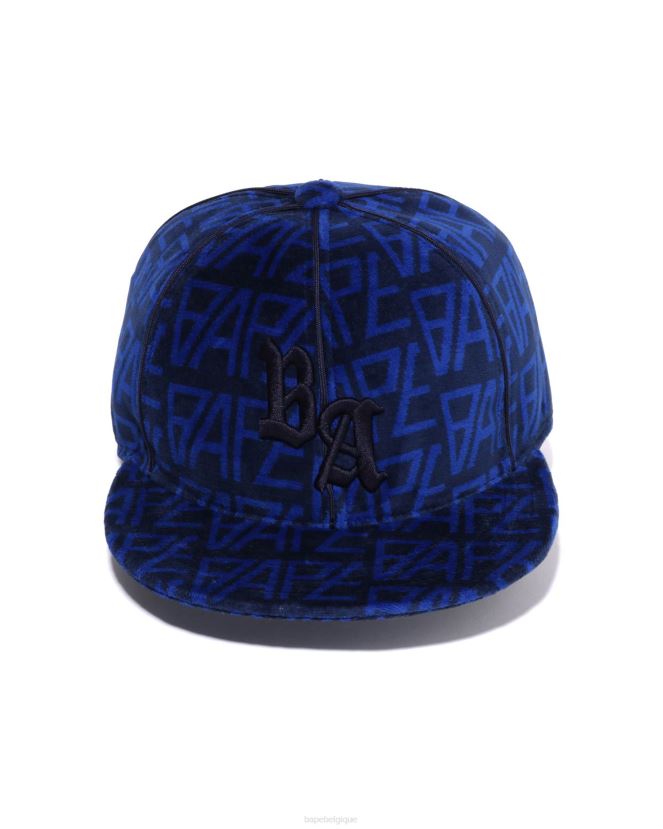 casquette en velours monogrammé A Bathing Ape Hommes ZHX6N4420 bleu royal
