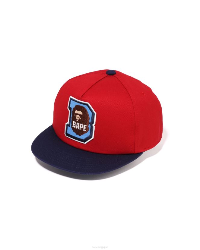 casquette patch tête b A Bathing Ape enfants ZHX6N41436 rouge vif
