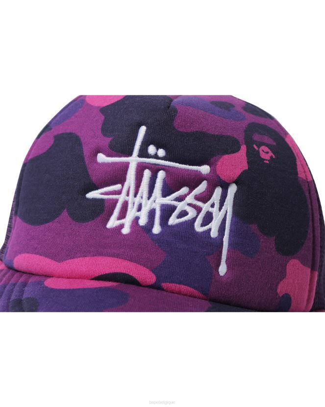 casquette trucker x stussy A Bathing Ape Hommes ZHX6N4584 violet