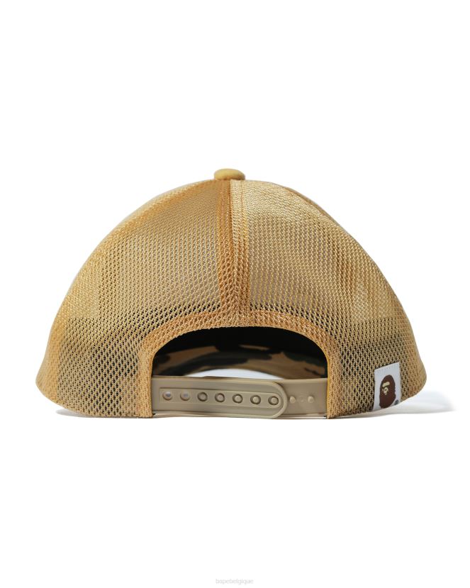 casquette trucker x stussy A Bathing Ape Hommes ZHX6N4585 jaune