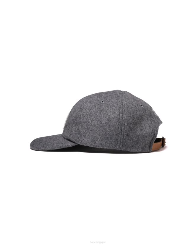 casquette à empiècement en melton A Bathing Ape Hommes ZHX6N4523 gris
