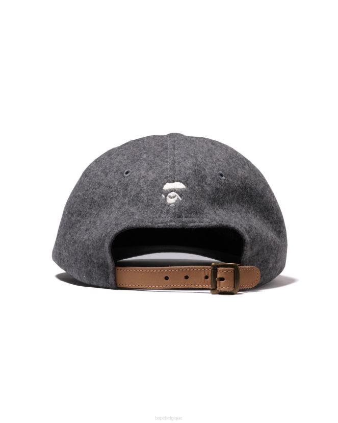 casquette à empiècement en melton A Bathing Ape Hommes ZHX6N4523 gris