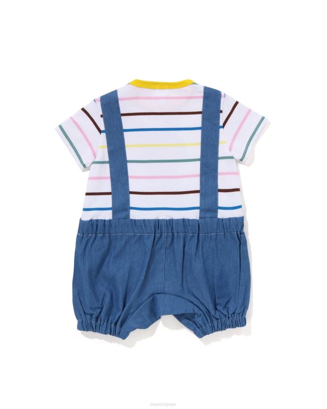 cerceau bébé milo bretelles pantalon couches barboteuses A Bathing Ape enfants ZHX6N41450 blanc
