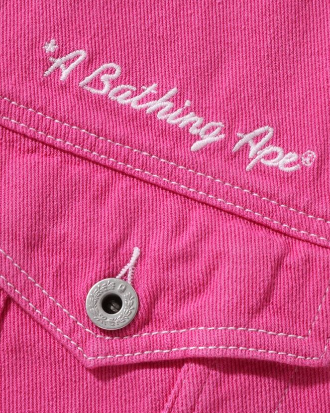 champion veste oversize en sergé de couleur A Bathing Ape femmes ZHX6N4912 rose carmin