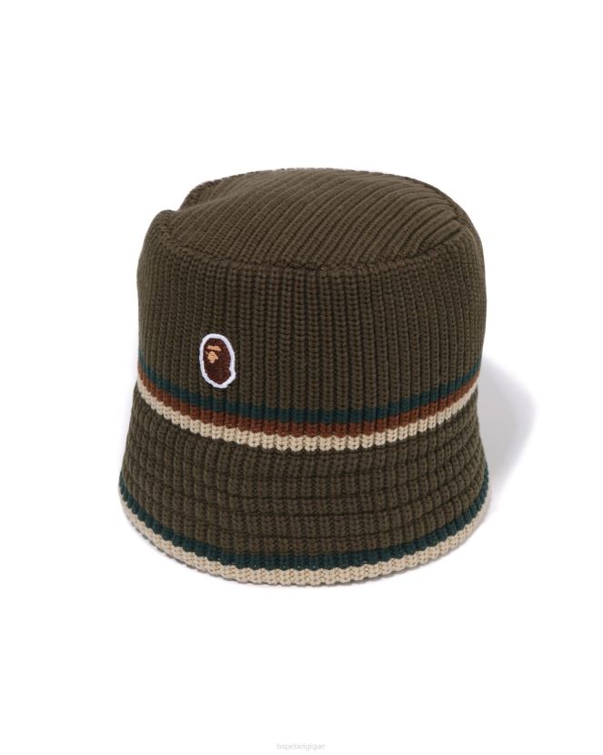 chapeau concasseur à un point A Bathing Ape Hommes ZHX6N4418 kaki foncé