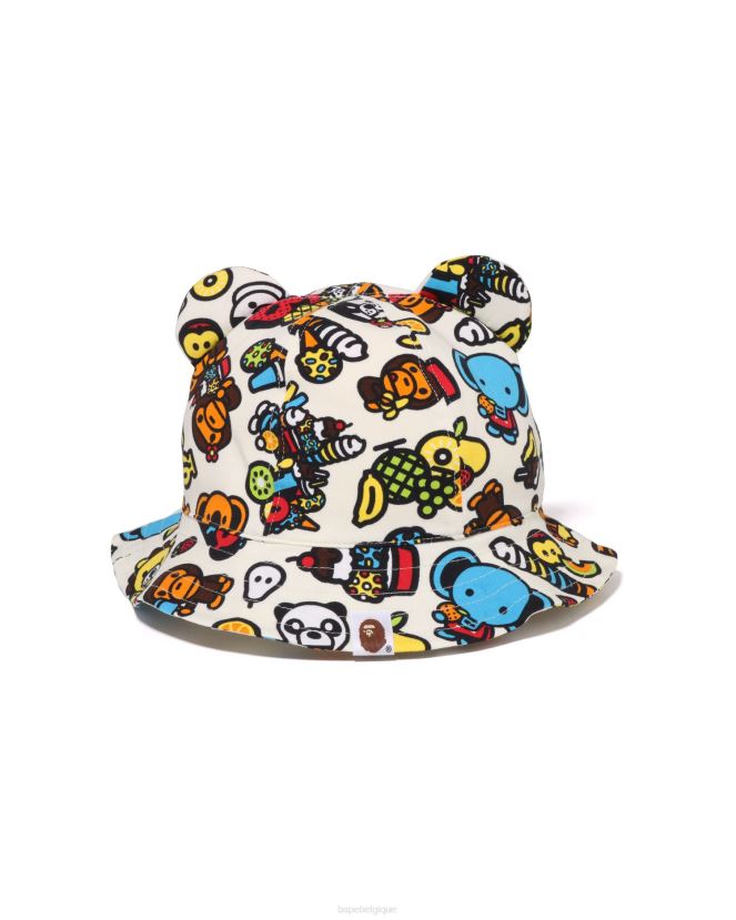 chapeau de fruits mélangés milo pour bébé A Bathing Ape enfants ZHX6N41322 couleur crème