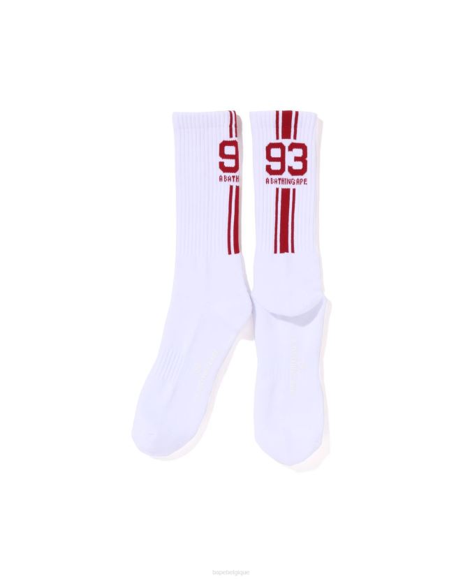 chaussettes de sport A Bathing Ape Hommes ZHX6N4387 blanc