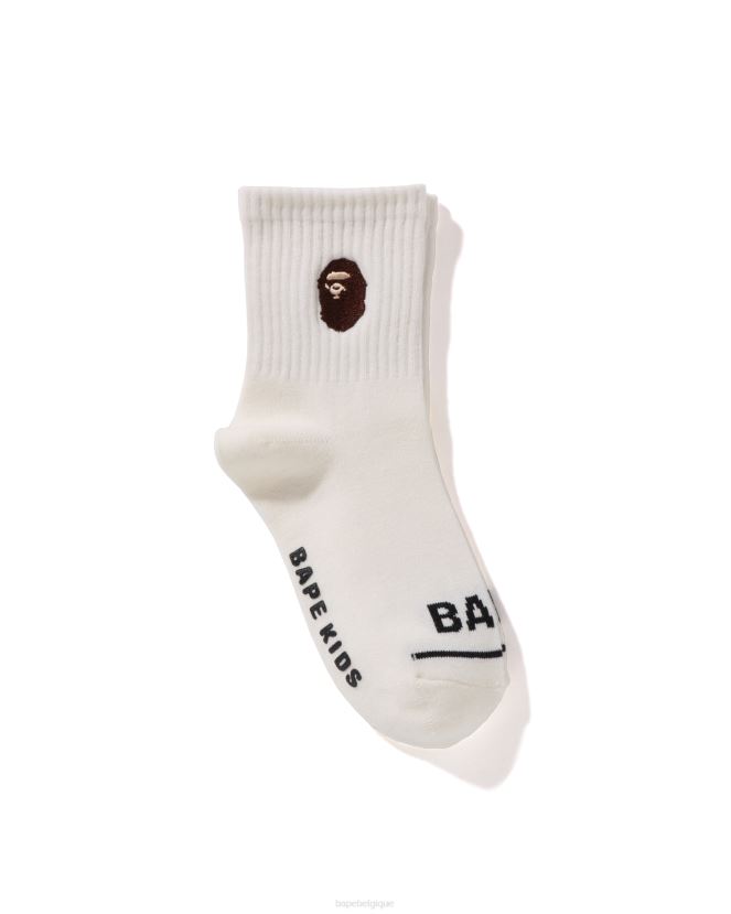 chaussettes nervurées A Bathing Ape enfants ZHX6N41681 blanc