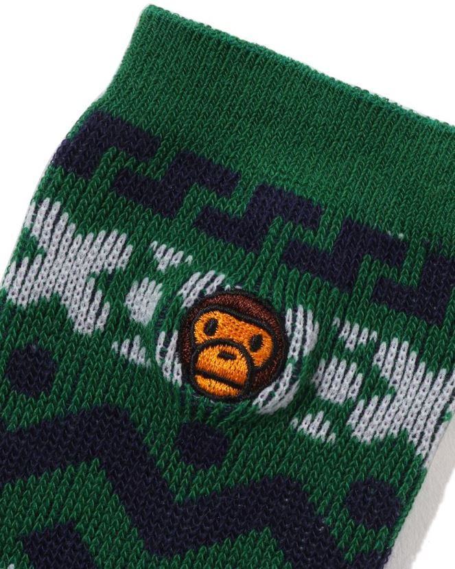 chaussettes nordiques bébé milo A Bathing Ape enfants ZHX6N41469 émeraude