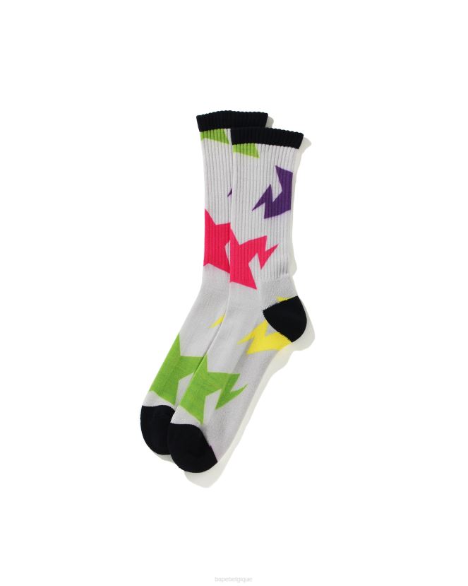 chaussettes à motif sta A Bathing Ape Hommes ZHX6N4613 cause