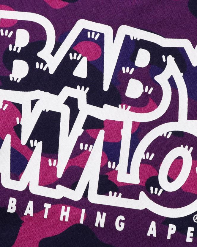 col ras du cou couleur camo baby milo camp A Bathing Ape enfants ZHX6N41472 violet