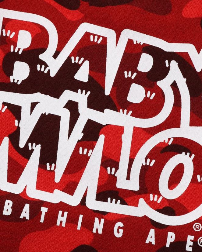 col ras du cou couleur camo baby milo camp A Bathing Ape enfants ZHX6N41473 rouge vif