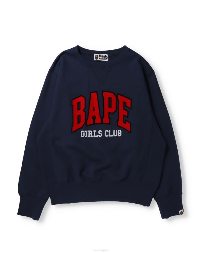 col ras du cou large A Bathing Ape femmes ZHX6N41033 bleu marine