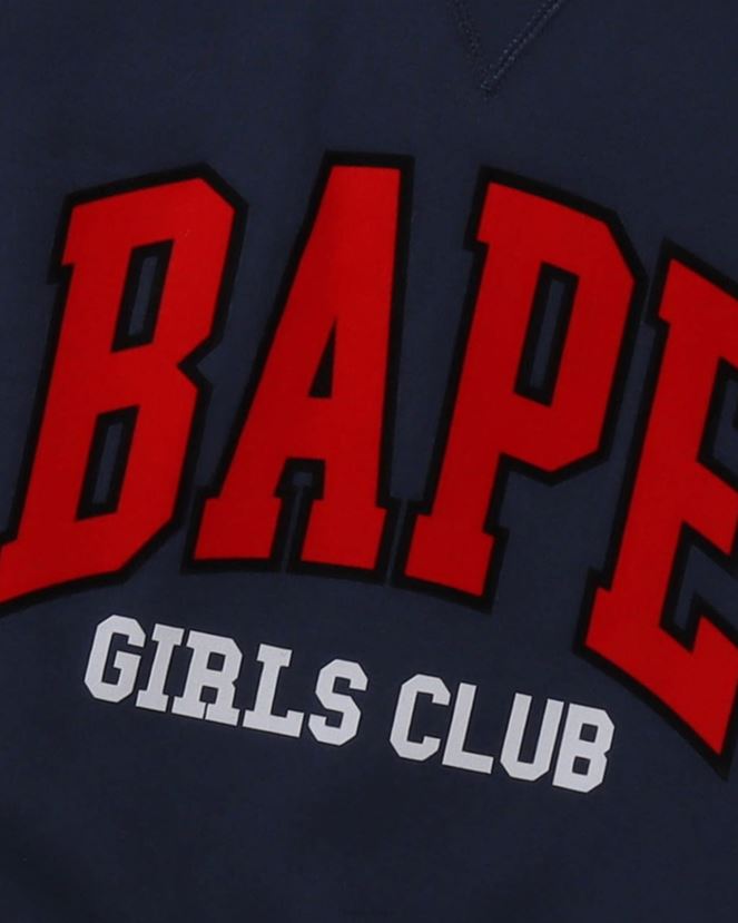 col ras du cou large A Bathing Ape femmes ZHX6N41033 bleu marine