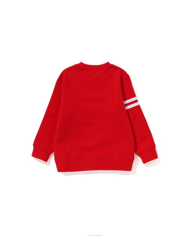 col ras du cou à emblème baby milo A Bathing Ape enfants ZHX6N41343 rouge vif