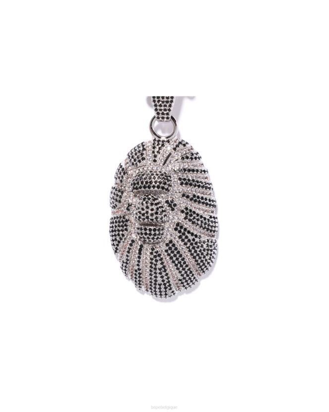 collier de pierre de cristal de tête A Bathing Ape Hommes ZHX6N4552 noir
