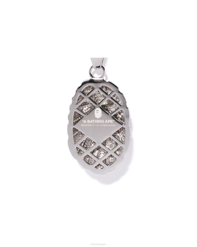 collier de pierre de cristal de tête A Bathing Ape Hommes ZHX6N4552 noir