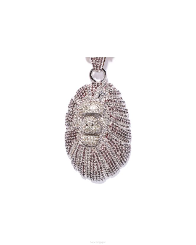 collier de pierre de cristal de tête A Bathing Ape Hommes ZHX6N4553 brun