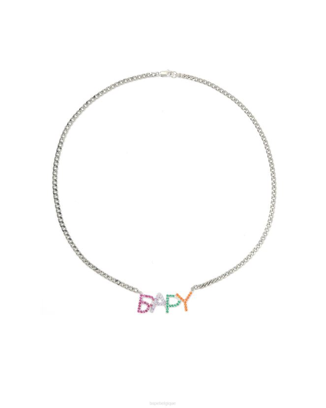 collier en cristal à logo A Bathing Ape femmes ZHX6N41125 cause
