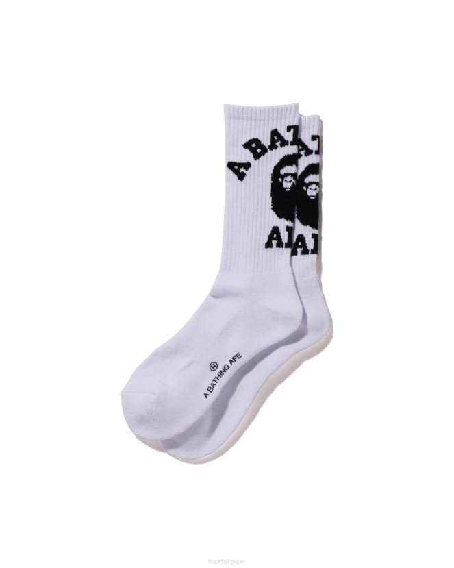 collège chaussettes A Bathing Ape Hommes ZHX6N4428 blanc