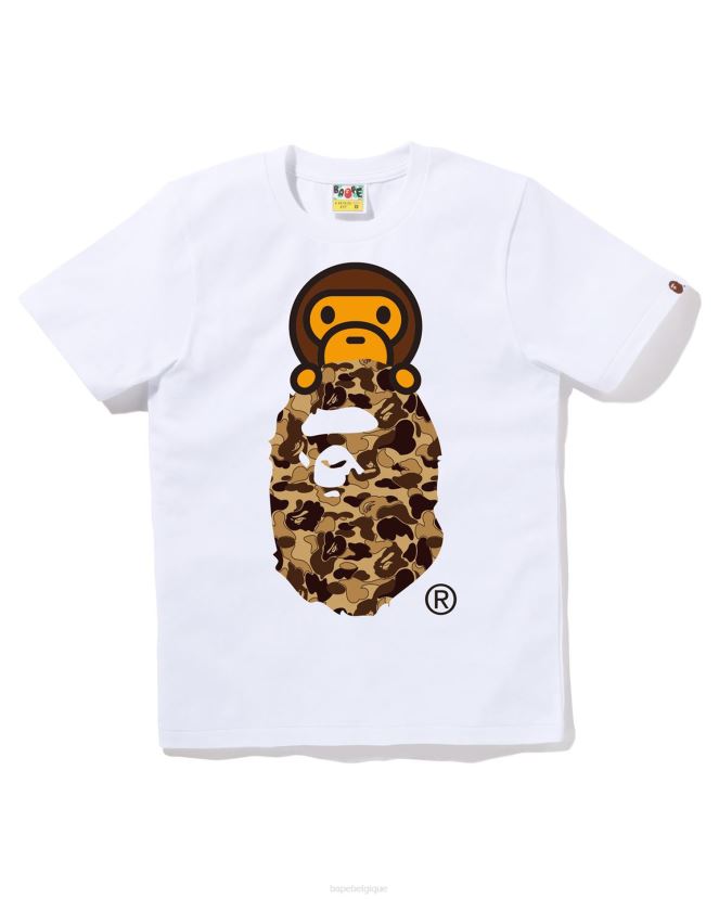 cookie camo 2 milo sur le t-shirt A Bathing Ape femmes ZHX6N4806 blanc