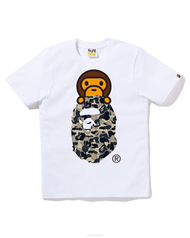 cookie camo 2 milo sur le t-shirt A Bathing Ape femmes ZHX6N4807 blanc