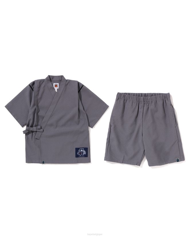 costume jinbei du japon A Bathing Ape enfants ZHX6N41333 gris