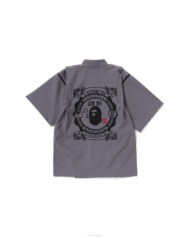 costume jinbei du japon A Bathing Ape enfants ZHX6N41333 gris