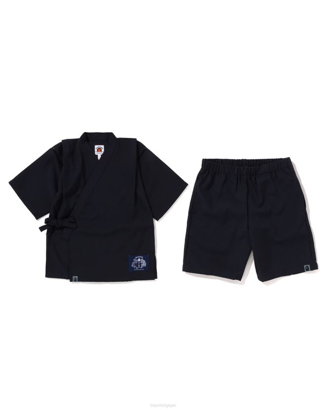 costume jinbei du japon A Bathing Ape enfants ZHX6N41334 bleu marine