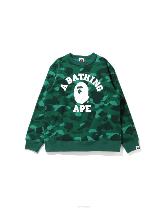 couleur camo collège ras du cou jr A Bathing Ape enfants ZHX6N41648 émeraude