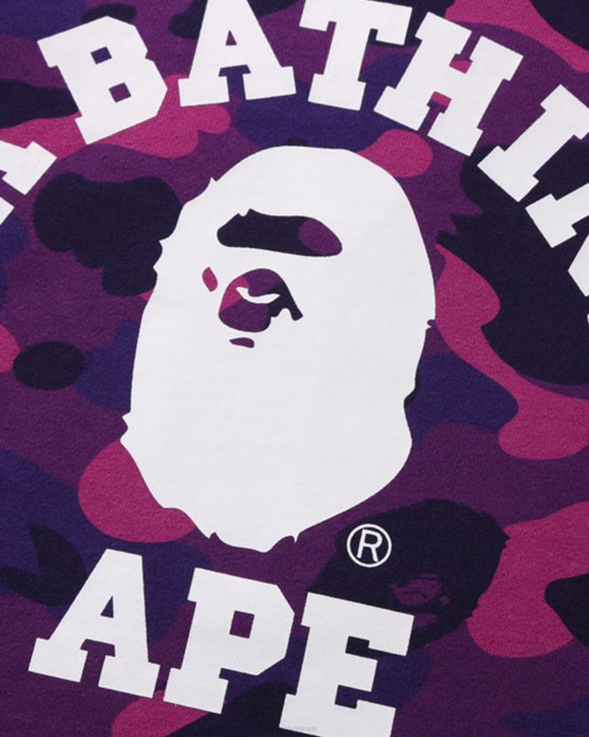 couleur camo collège ras du cou jr A Bathing Ape enfants ZHX6N41650 violet