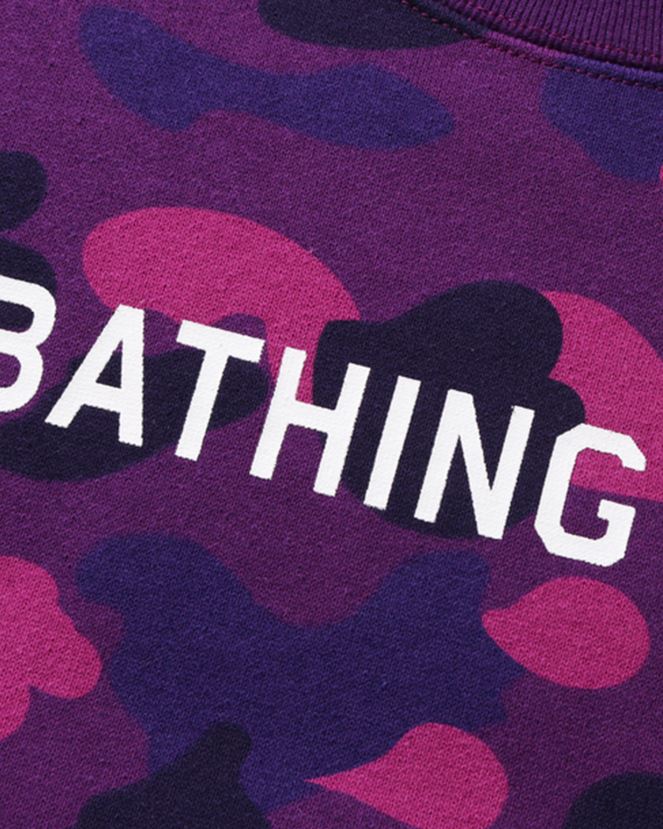 couleur camo poche coupe ample ras du cou jr A Bathing Ape enfants ZHX6N41634 violet